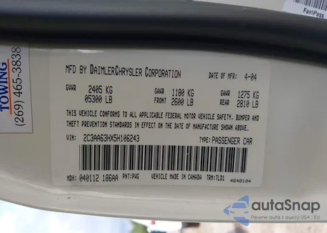 2005 Chrysler 300C from USA, damaged, VIN 2C3AA63HX5H106243